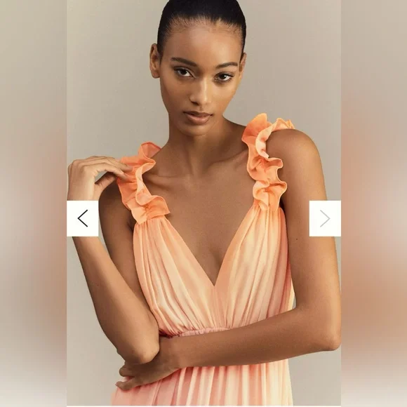 BHLDN Anthropologie V Neck Ombré Maxi Dress - worn once - Picture 4 of 12